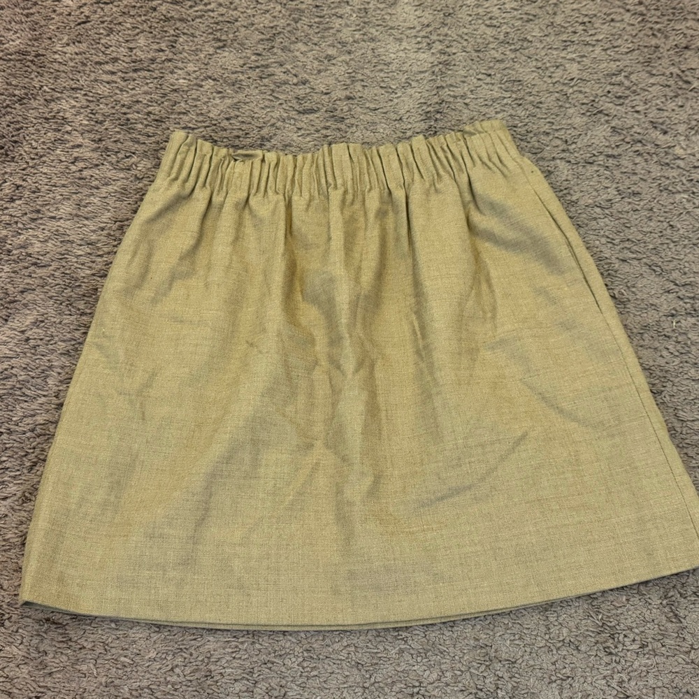 J.Crew Tan Wool Blend Pull On Mini Skirt Camel Elastic Waist Size 4 - Picture 2 of 8